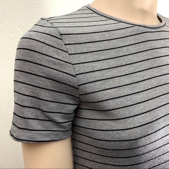 Zara Trafaluc Grey Striped T-shirt Dress Size M - Picture 5 of 11